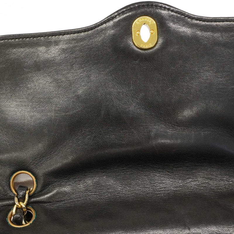★最終価格★SALE【6dc3643】シャネル ショルダーバッグ マトラッセ/パリ限定 Wフラップ Wチェーン ラムスキン ブラック ゴールド/シルバー金具【中古】レディース