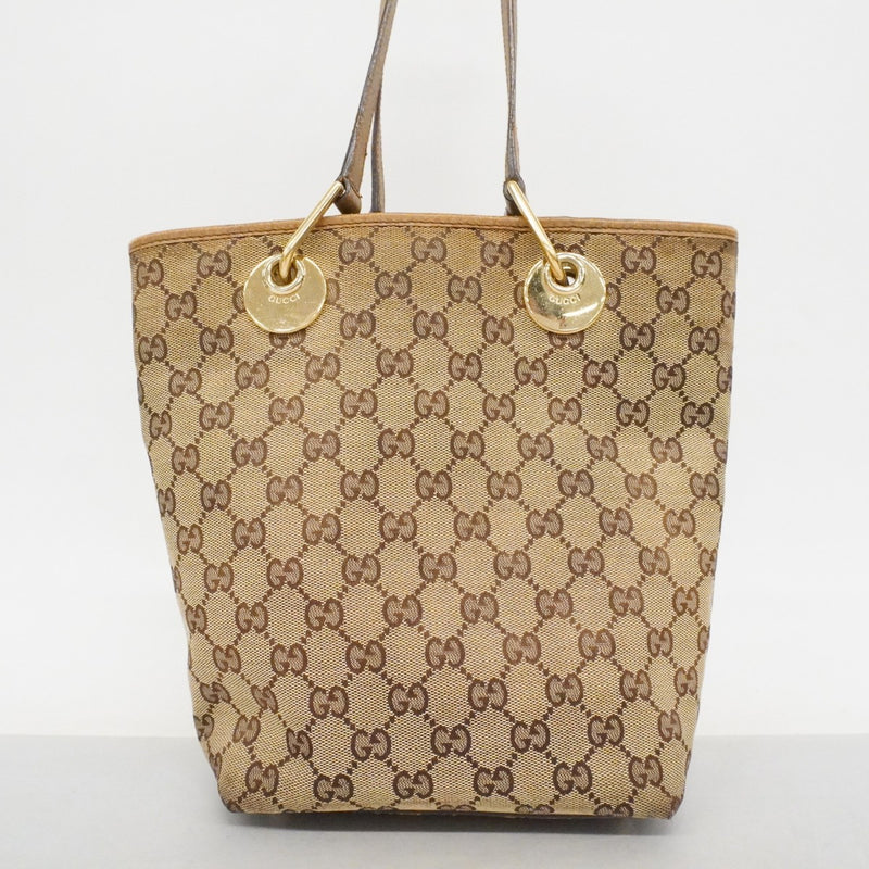 ★最終価格【6dc3752-k】グッチ トートバッグ GGキャンバス 120840 キャンバス ベージュ ゴールド金具【中古】レディース