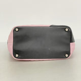 【6dd4594-k】シャネル トートバッグ カンボン ラムスキン ピンク ブラック シルバー金具【中古】レディース