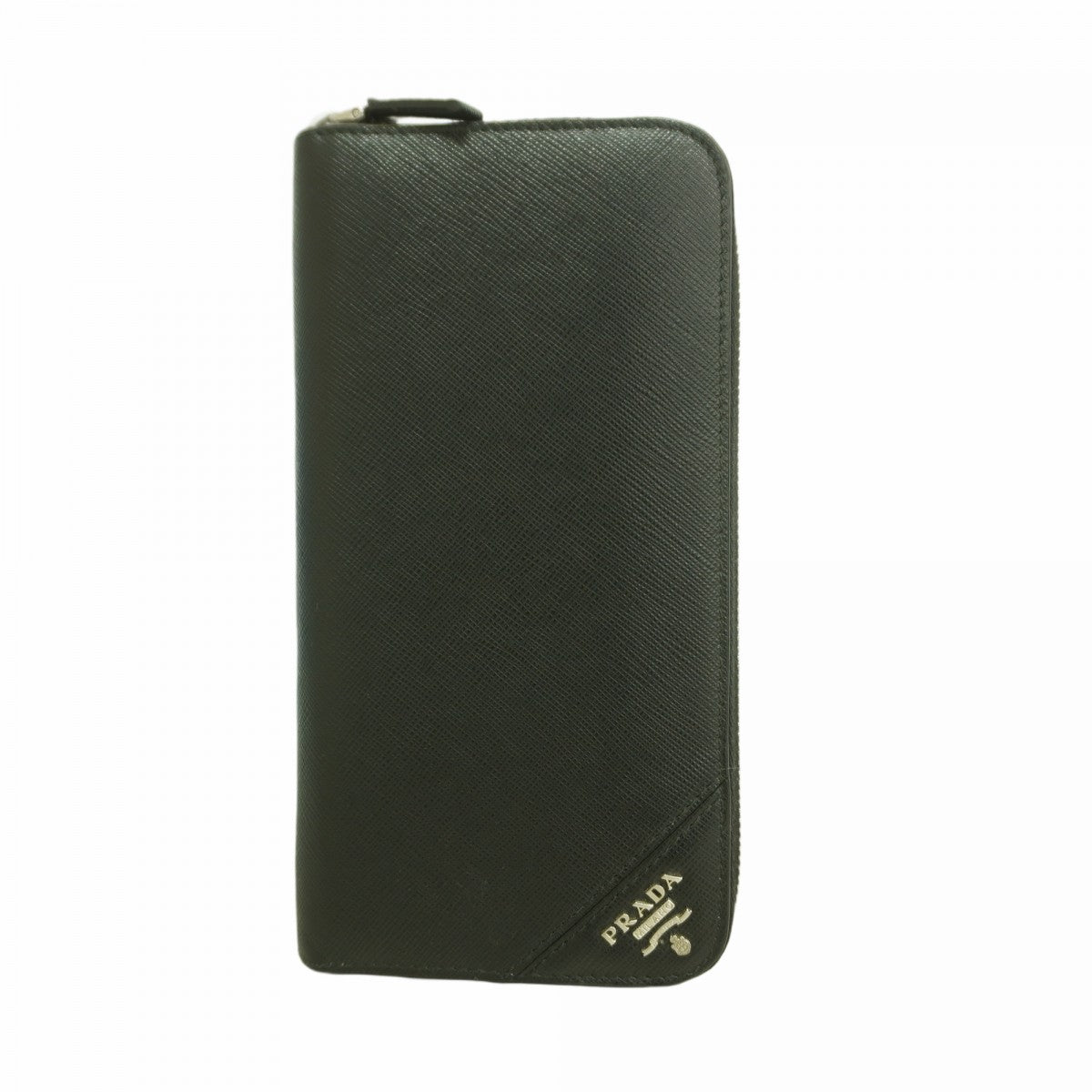 ★最終価格【6dd4618-k】プラダ 長財布 サフィアーノ レザー ブラック シルバー金具【中古】メンズ