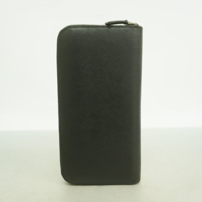 ★最終価格【6dd4618-k】プラダ 長財布 サフィアーノ レザー ブラック シルバー金具【中古】メンズ