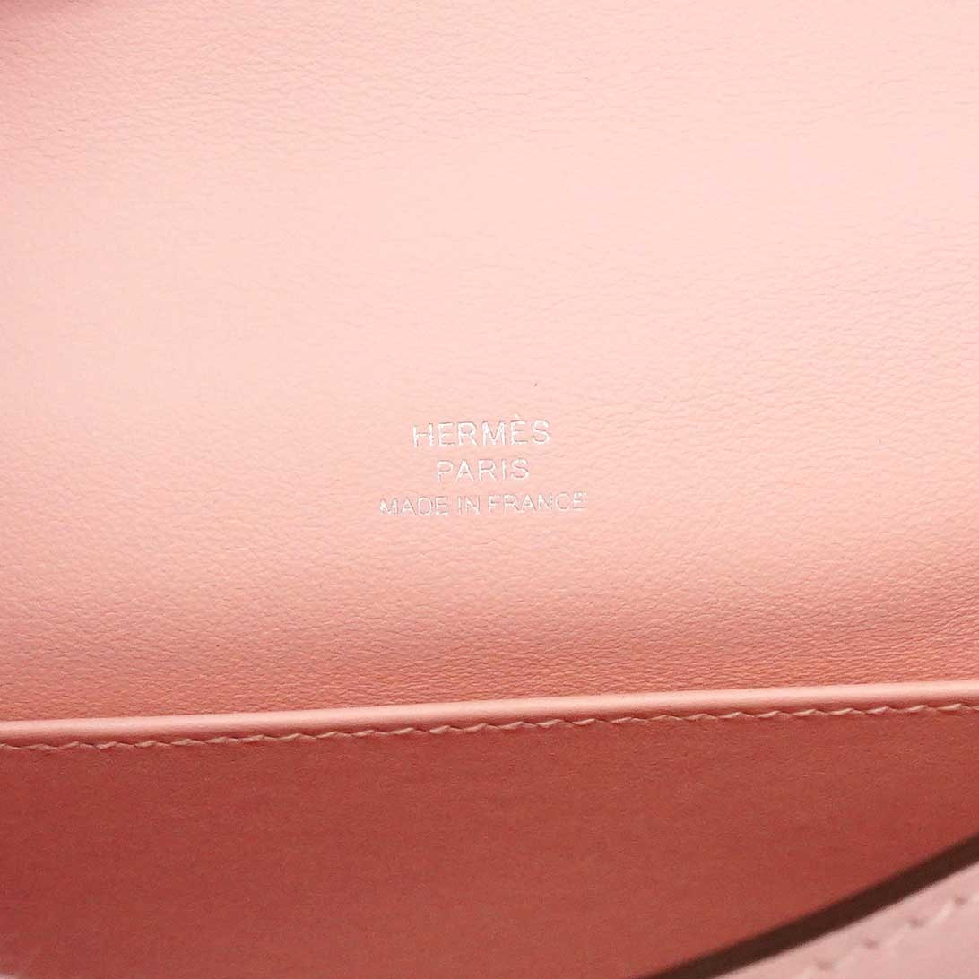 ★SALE【6dd4850-g】エルメス ハンドバッグ ポシェットケリー スイフト ローズサクラ シルバー金具 W刻印【中古】レディース