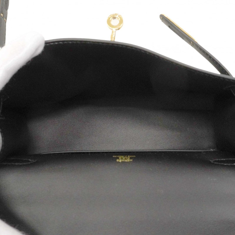 ★SALE【6dd4851-g】エルメス ハンドバッグ ポシェットケリー スイフト ブラック ゴールド金具 W刻印【中古】レディース