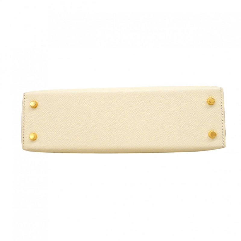 ★SALE【6dd4852-g】エルメス ハンドバッグ ミニケリー2 ヴォーエプソン ナタ ゴールド金具 B刻印 2wayバッグ【中古】レディース