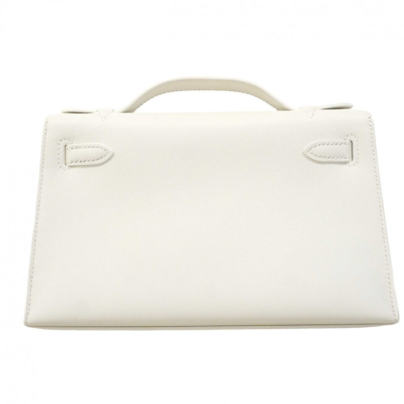 ★SALE【6dd4853-g】エルメス ハンドバッグ ポシェットケリー スイフト ニューホワイト ゴールド金具 B刻印【中古】レディース
