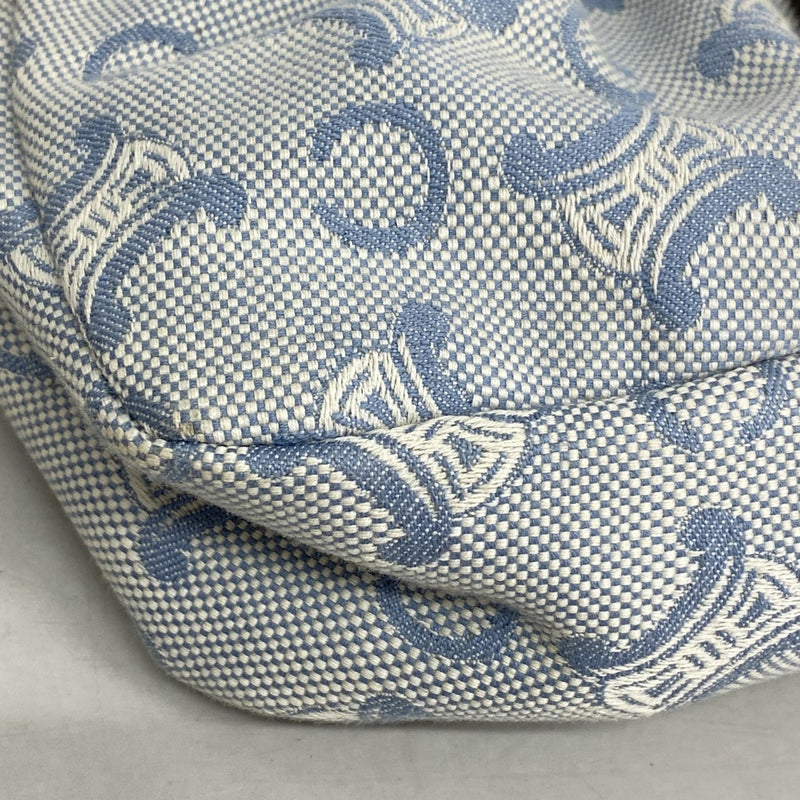 ★最終価格【6dd4866-k】セリーヌ ハンドバッグ Cマカダム キャンバス ブルー シャンパンゴールド金具【中古】レディース
