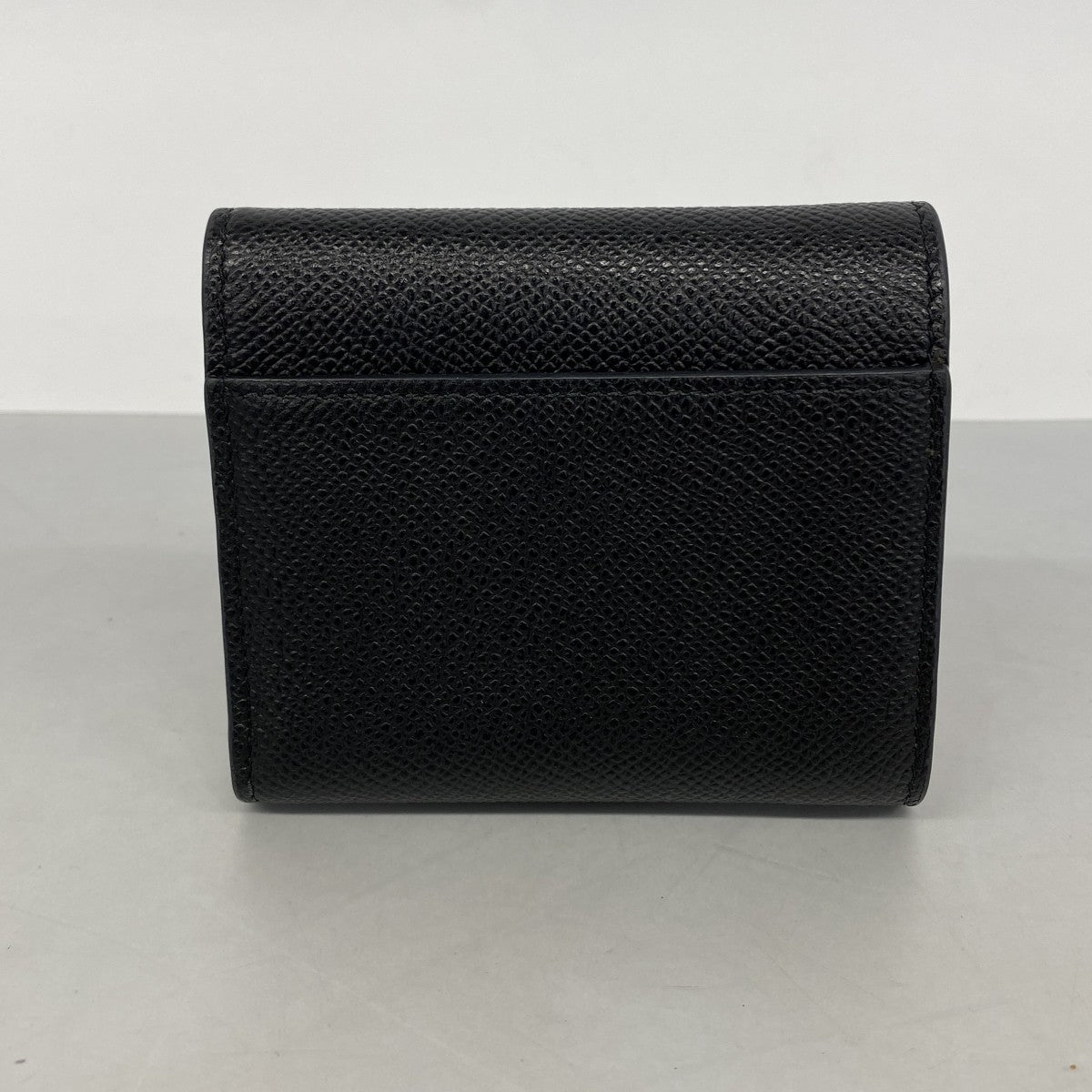 【6dd5198】クリスチャンディオール 三つ折り財布 レザー ブラック ゴールド金具【中古】レディース