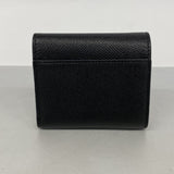 【6dd5198】クリスチャンディオール 三つ折り財布 レザー ブラック ゴールド金具【中古】レディース