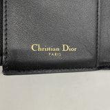 【6dd5198】クリスチャンディオール 三つ折り財布 レザー ブラック ゴールド金具【中古】レディース