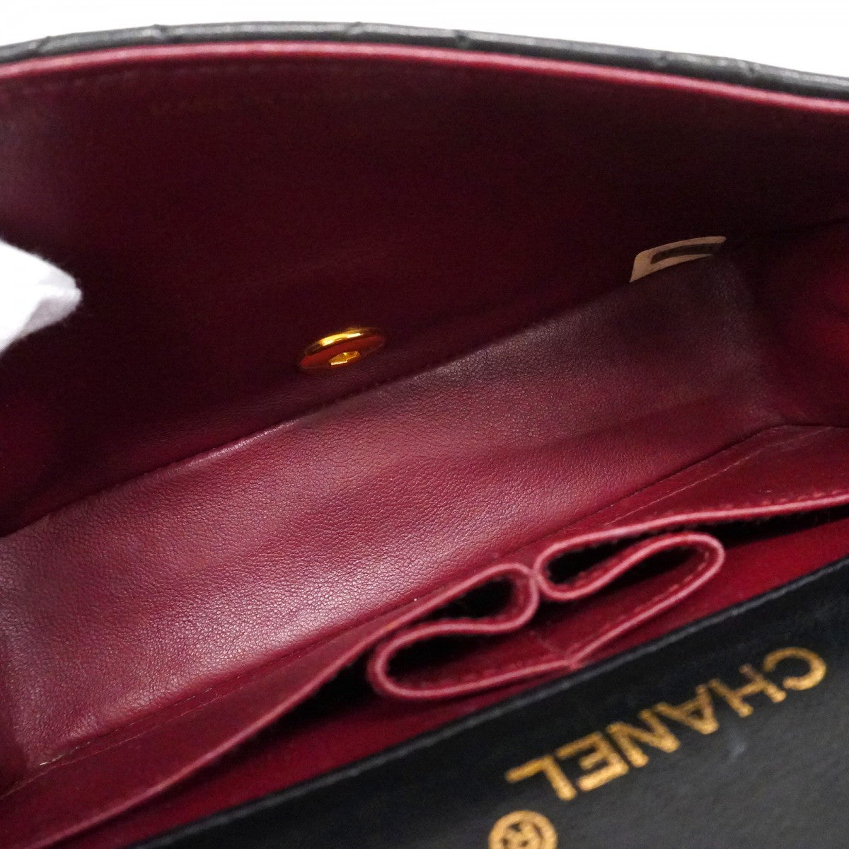 【6dd5390-k】シャネル ショルダーバッグ マトラッセ チェーンショルダー ラムスキン ブラック ゴールド金具【中古】レディース