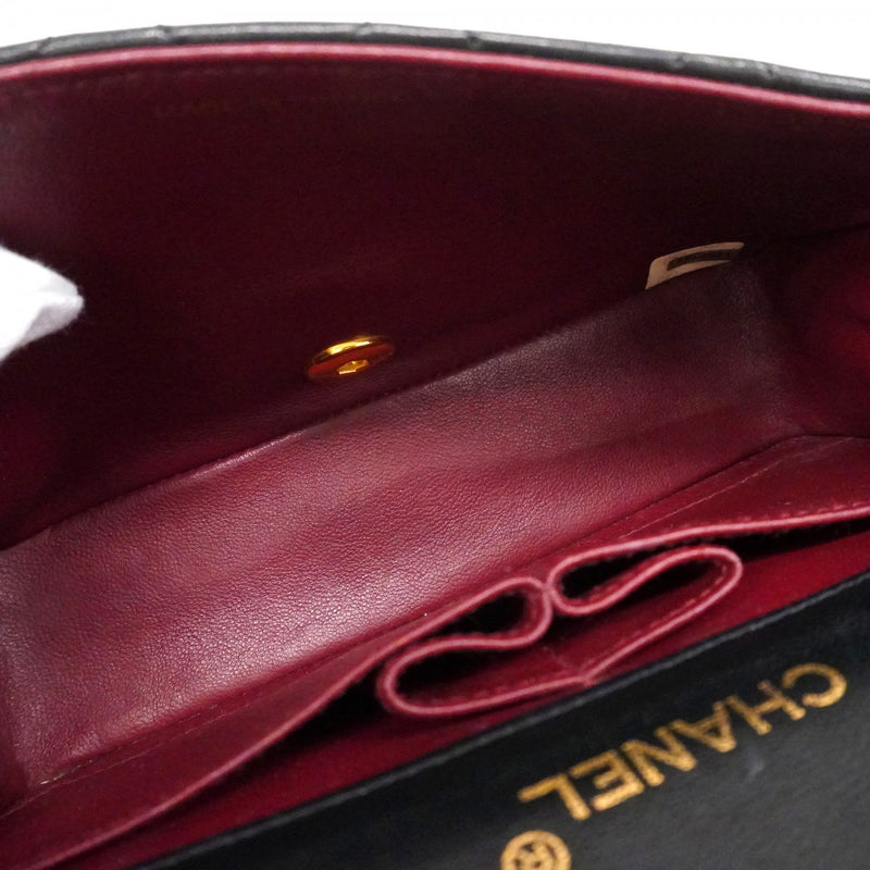 【6dd5390-k】シャネル ショルダーバッグ マトラッセ チェーンショルダー ラムスキン ブラック ゴールド金具【中古】レディース