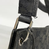 ★最終価格★SALE【6dd5478-k】グッチ ショルダーバッグ GGキャンバス 91762 キャンバス ブラック シルバー金具【中古】レディース