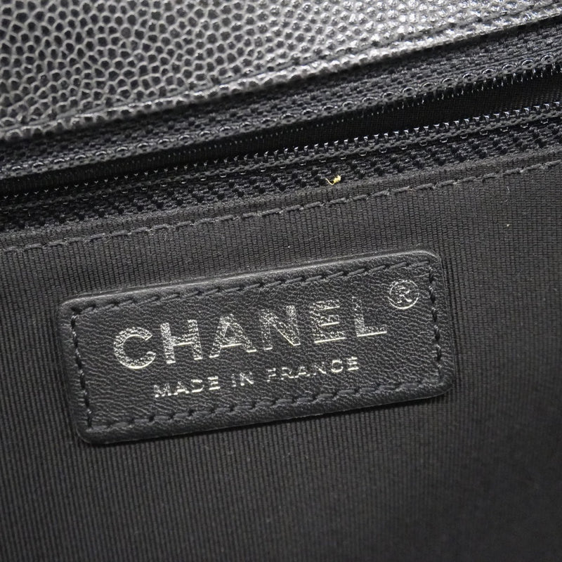 ★最終価格★SALE【6de5557】シャネル ショルダーバッグ ボーイシャネル チェーンショルダー キャビアスキン ブラック シルバー金具【中古】レディース