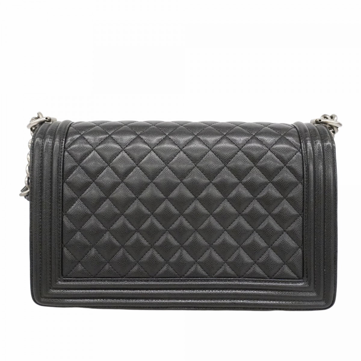 ★最終価格★SALE【6de5557】シャネル ショルダーバッグ ボーイシャネル チェーンショルダー キャビアスキン ブラック シルバー金具【中古】レディース