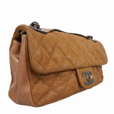 ★SALE【6de5598-k】シャネル ショルダーバッグ マトラッセ Wチェーン スパークルレザー ブラウン シルバー金具【中古】レディース