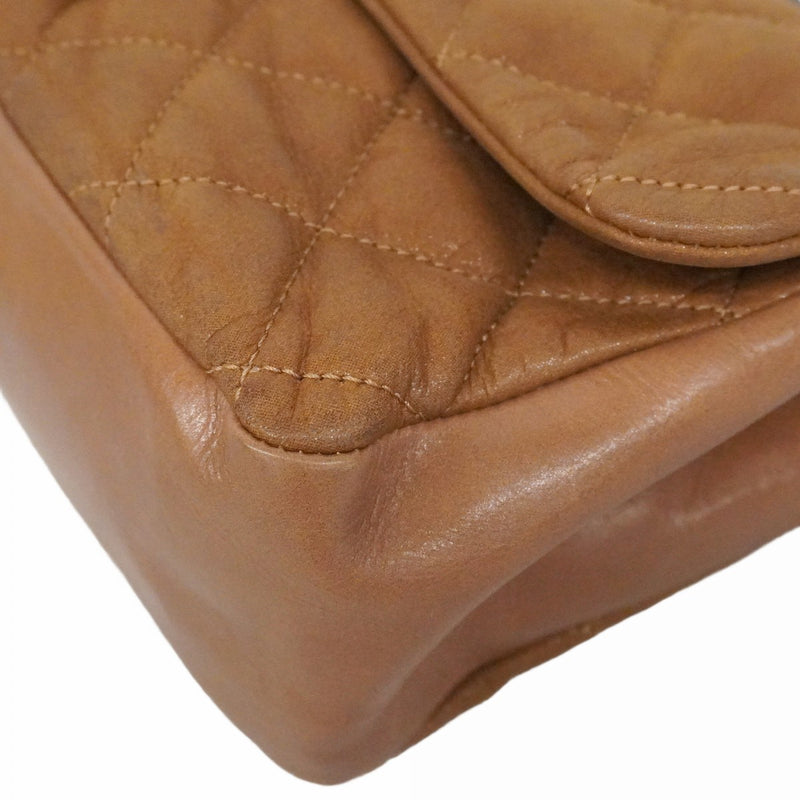 ★SALE【6de5598-k】シャネル ショルダーバッグ マトラッセ Wチェーン スパークルレザー ブラウン シルバー金具【中古】レディース