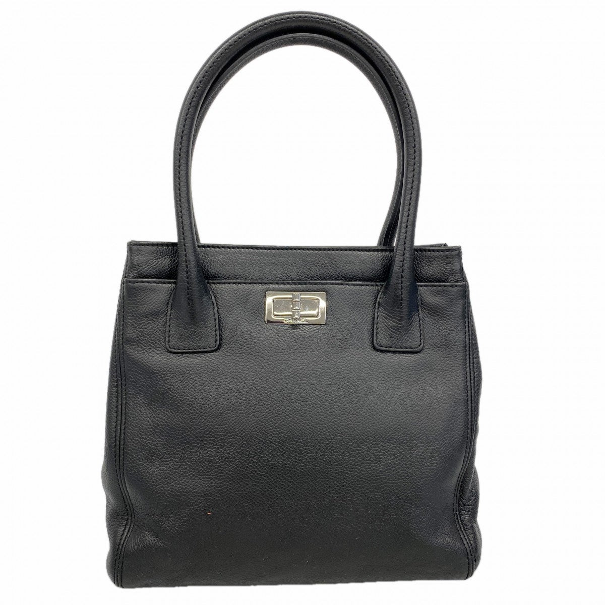 【6de5665-k】シャネル トートバッグ エグゼクティブ レザー ブラック シルバー金具【中古】レディース