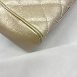 【6de5753-k】シャネル ハンドバッグ マトラッセ フリンジ キャビアスキン ゴールド シルバー金具【中古】レディース