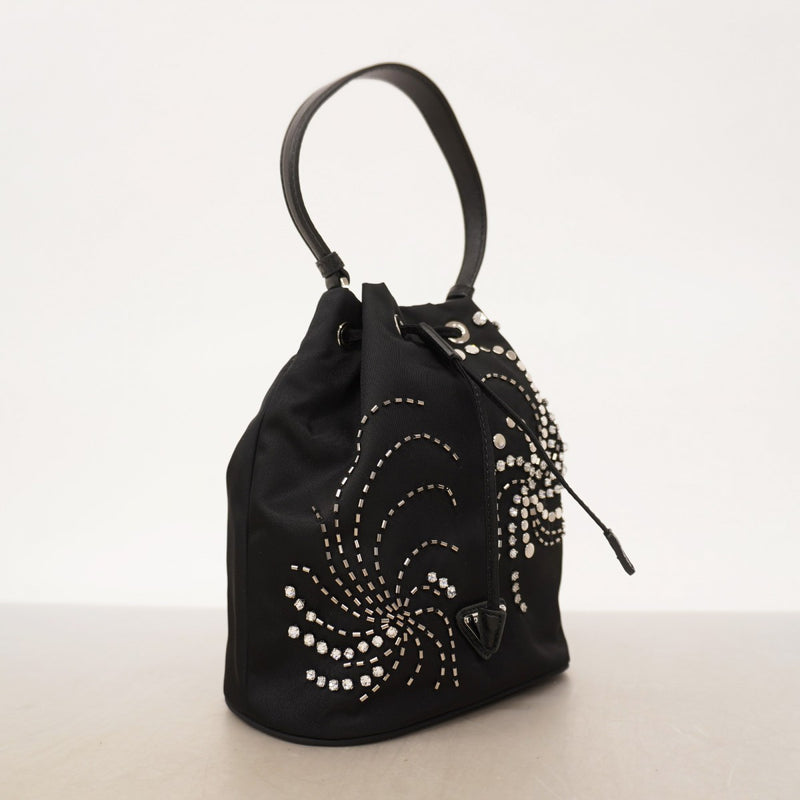 ★最終価格【6de5868-k】プラダ ハンドバッグ ナイロン ブラック シルバー金具 2wayバッグ【中古】レディース