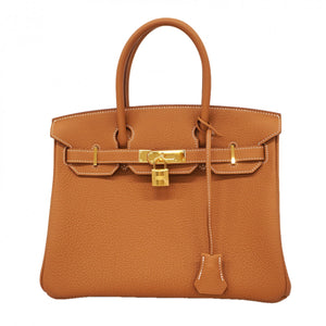 ★SALE【6de5901-g】エルメス ハンドバッグ バーキン30 トゴ ゴールド ゴールド金具 W刻印【中古】レディース