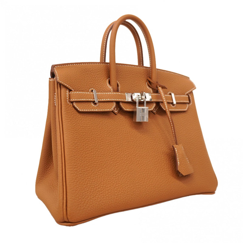 ★SALE【6de5902-g】エルメス ハンドバッグ バーキン25 トゴ ゴールド シルバー金具 K刻印【中古】レディース