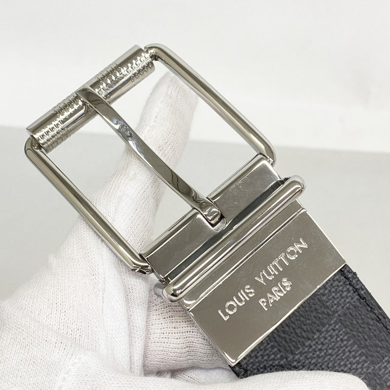 【6de5958】ルイヴィトン ベルト ダミエ・グラフィット サンチュール M9156 ブラック【中古】メンズ