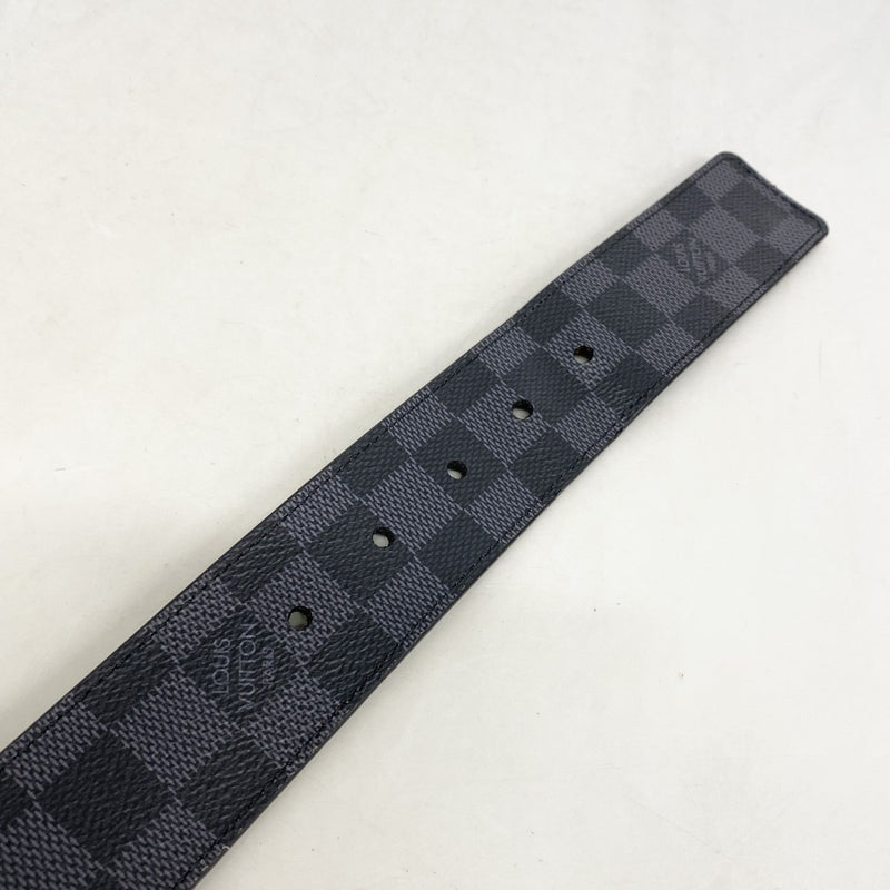 【6de5958】ルイヴィトン ベルト ダミエ・グラフィット サンチュール M9156 ブラック【中古】メンズ