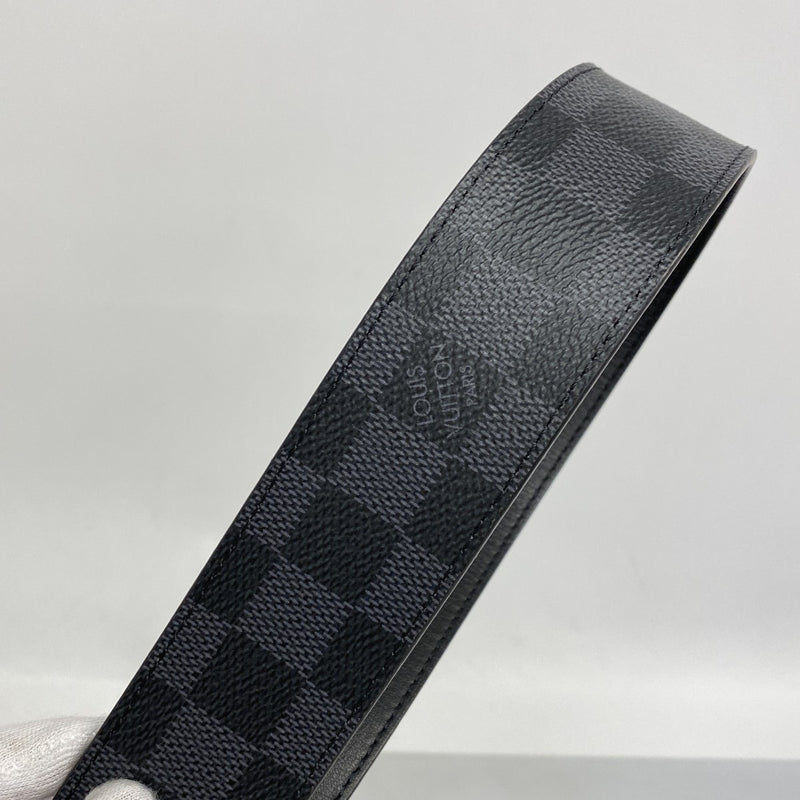 【6de5958】ルイヴィトン ベルト ダミエ・グラフィット サンチュール M9156 ブラック【中古】メンズ