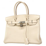 【6de5965-g-h】エルメス ハンドバッグ バーキン30 トリヨンクレマンス クレ シルバー金具 C刻印【中古】レディース