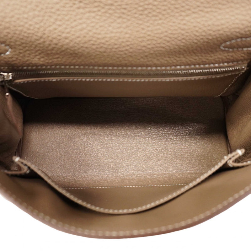 【6de6052-g】エルメス ハンドバッグ ケリー25 トゴ エトゥープ シルバー金具 U刻印 2wayバッグ【中古】レディース