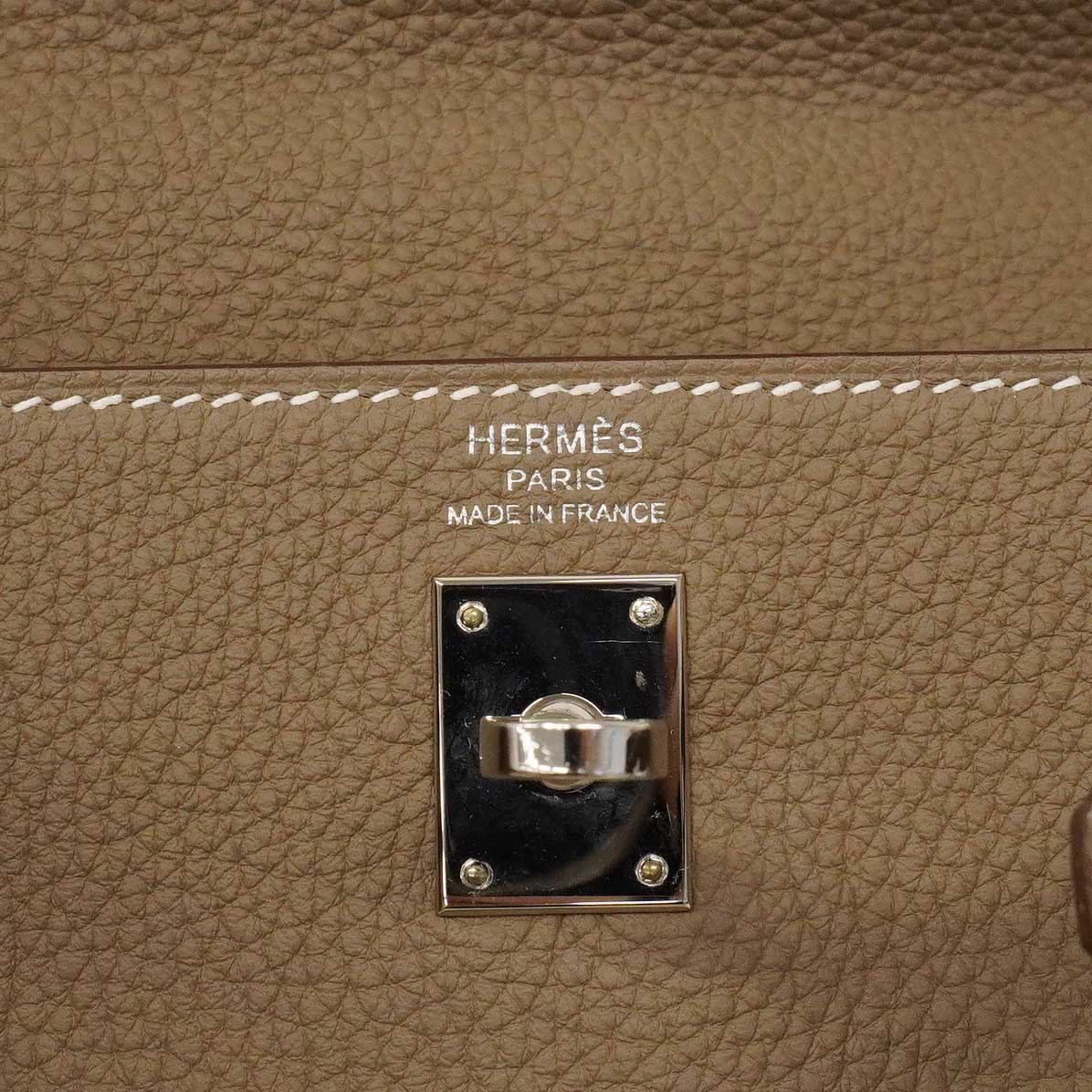 【6de6052-g】エルメス ハンドバッグ ケリー25 トゴ エトゥープ シルバー金具 U刻印 2wayバッグ【中古】レディース