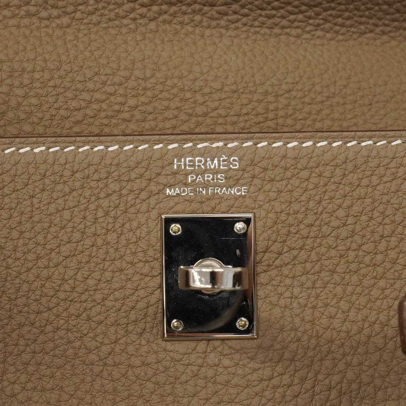 【6de6052-g】エルメス ハンドバッグ ケリー25 トゴ エトゥープ シルバー金具 U刻印 2wayバッグ【中古】レディース