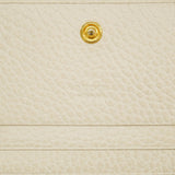 【6de6062】グッチ 財布 GGマーモント 456126 レザー ホワイト ゴールド金具【中古】レディース
