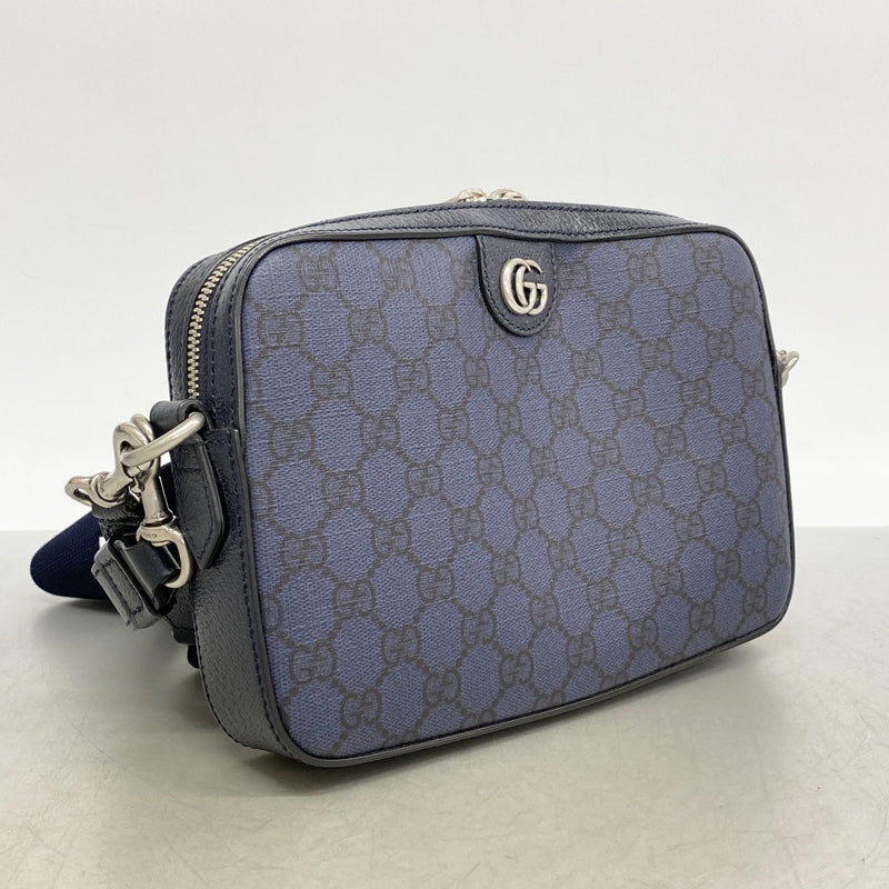 ★最終価格【6de6134】グッチ ショルダーバッグ GGマーモント 699439 PVC ネイビー シルバー金具【中古】メンズ
