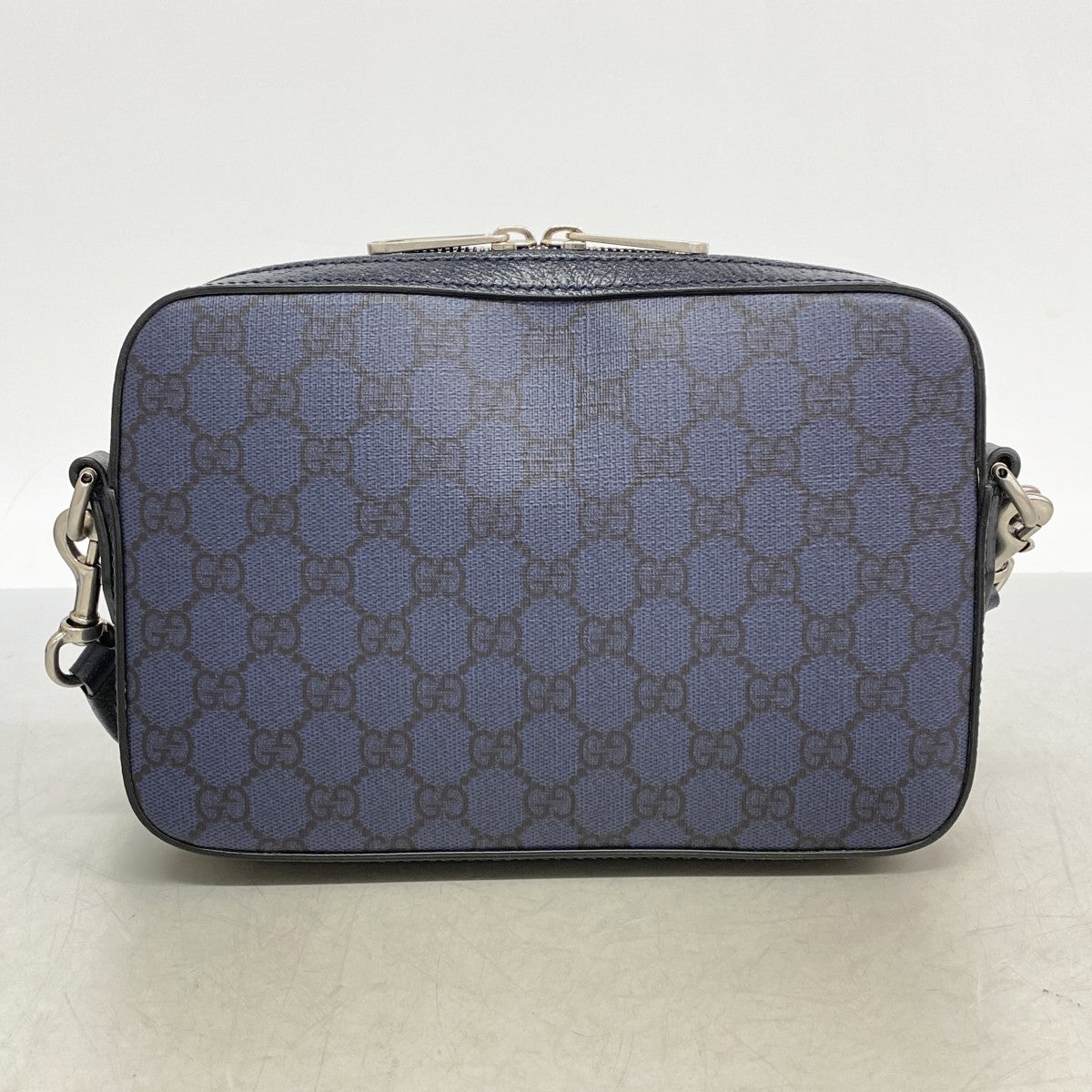 ★最終価格【6de6134】グッチ ショルダーバッグ GGマーモント 699439 PVC ネイビー シルバー金具【中古】メンズ