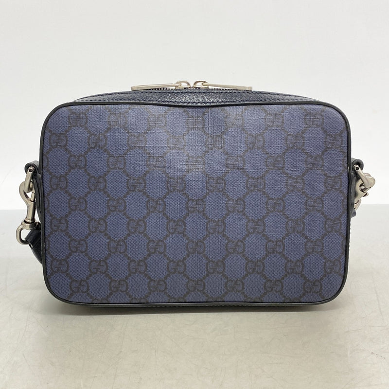 ★最終価格【6de6134】グッチ ショルダーバッグ GGマーモント 699439 PVC ネイビー シルバー金具【中古】メンズ