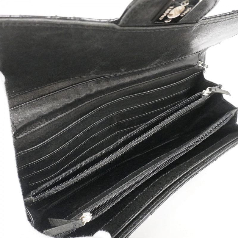 ★SALE【6de6251-k】シャネル ショルダーウォレット マトラッセ チェーンショルダー パテントレザー ブラック シルバー金具【中古】レディース
