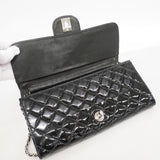 ★SALE【6de6251-k】シャネル ショルダーウォレット マトラッセ チェーンショルダー パテントレザー ブラック シルバー金具【中古】レディース