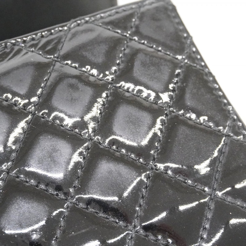 ★SALE【6de6251-k】シャネル ショルダーウォレット マトラッセ チェーンショルダー パテントレザー ブラック シルバー金具【中古】レディース