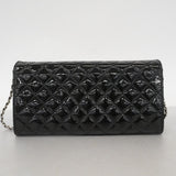 ★SALE【6de6251-k】シャネル ショルダーウォレット マトラッセ チェーンショルダー パテントレザー ブラック シルバー金具【中古】レディース