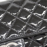 ★SALE【6de6251-k】シャネル ショルダーウォレット マトラッセ チェーンショルダー パテントレザー ブラック シルバー金具【中古】レディース