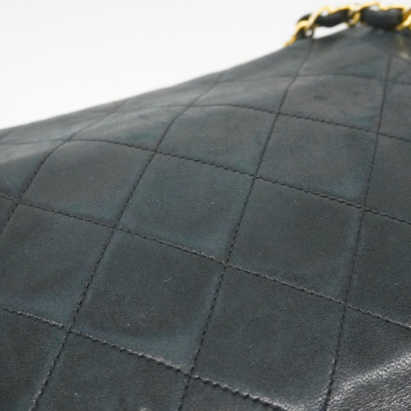 ★最終価格★SALE【6de6255-k】シャネル ショルダーバッグ ダイアナ チェーンショルダー ラムスキン ブラック ゴールド金具【中古】レディース