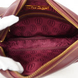 【6de6297】カルティエ ショルダーバッグ マスト レザー ボルドー ゴールド金具【中古】レディース