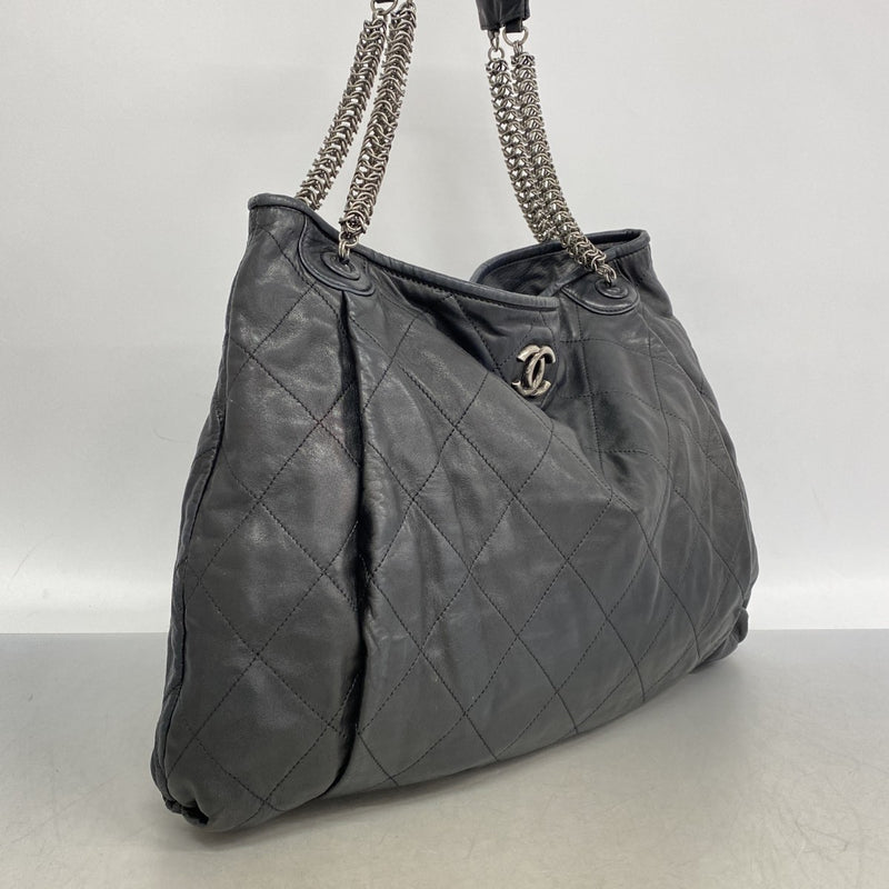 ★SALE【6de6417】シャネル ショルダーバッグ マトラッセ チェーンショルダー ラムスキン ブラック シルバー金具【中古】レディース