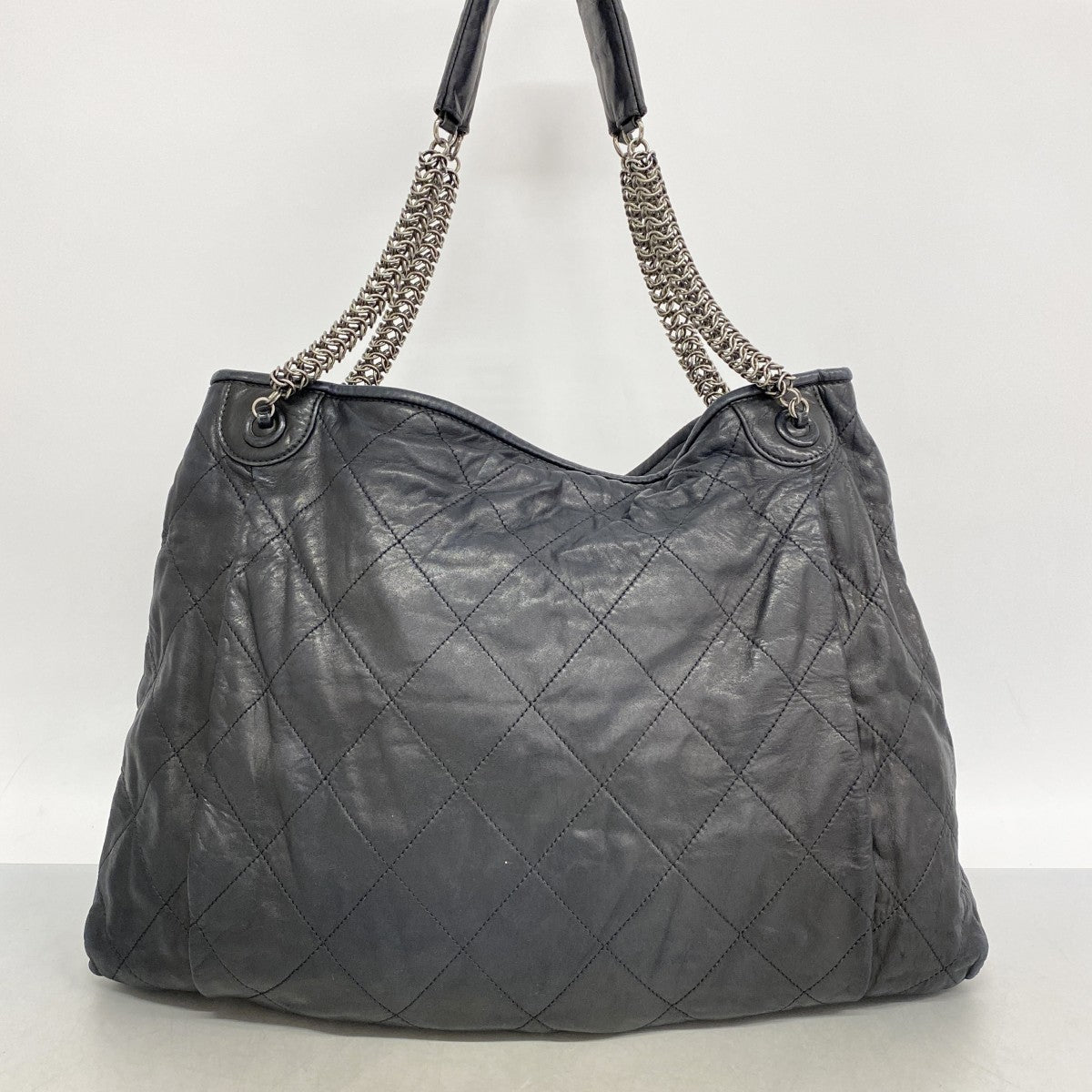 ★SALE【6de6417】シャネル ショルダーバッグ マトラッセ チェーンショルダー ラムスキン ブラック シルバー金具【中古】レディース