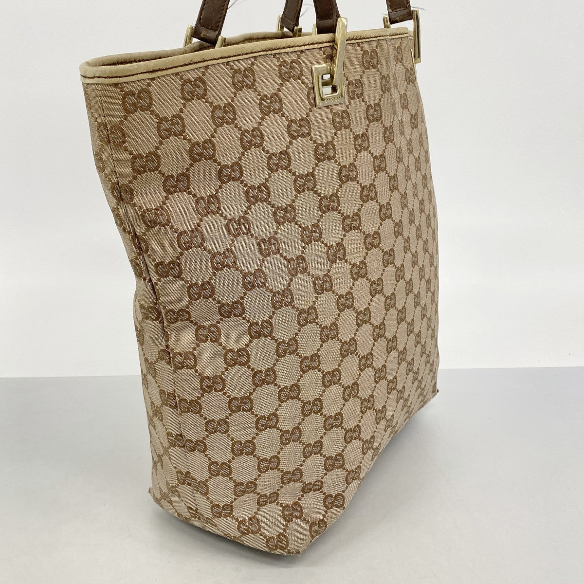 【6de6431-k】グッチ トートバッグ 002 1098 キャンバス ピンクベージュ シャンパンゴールド金具【中古】レディース