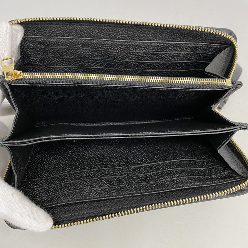 【6de6436-k】ルイヴィトン 長財布 モノグラム・アンプラント バイカラー ジッピーウォレット M80481 ブラック ベージュ【中古】レディース