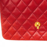 【6de6466-k】シャネル ショルダーバッグ マトラッセ チェーンショルダー ラムスキン レッド ゴールド金具【中古】レディース