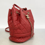 ★SALE【6de6517】シャネル ハンドバッグ マトラッセ チェーンショルダー キャビアスキン レッド ゴールド金具 2wayバッグ【中古】レディース