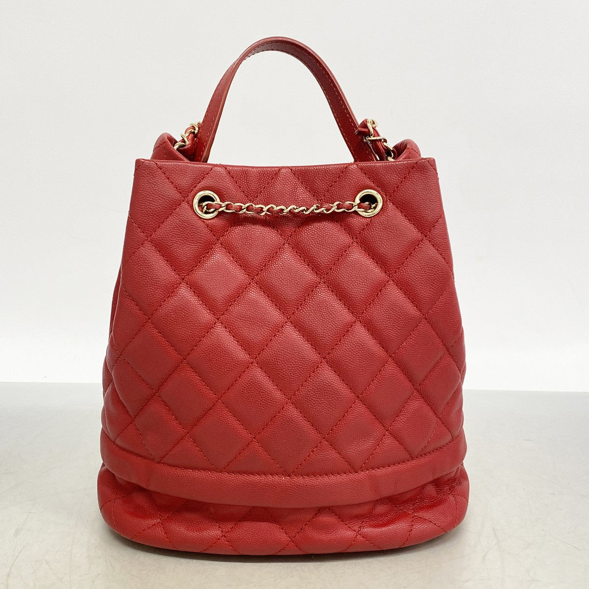 ★SALE【6de6517】シャネル ハンドバッグ マトラッセ チェーンショルダー キャビアスキン レッド ゴールド金具 2wayバッグ【中古】レディース